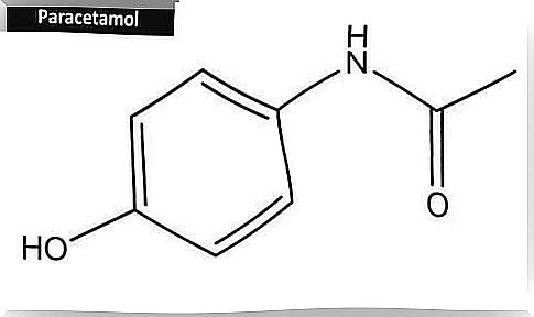 The structural formula of paracetamol