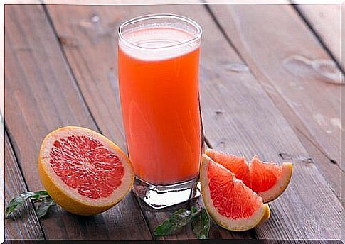 Glass of grapefruit juice