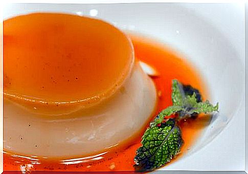 Orange colored custard