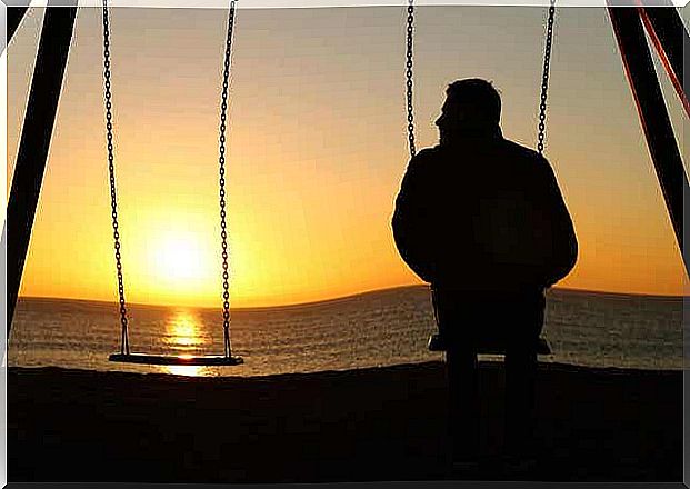 Man looking out over the water