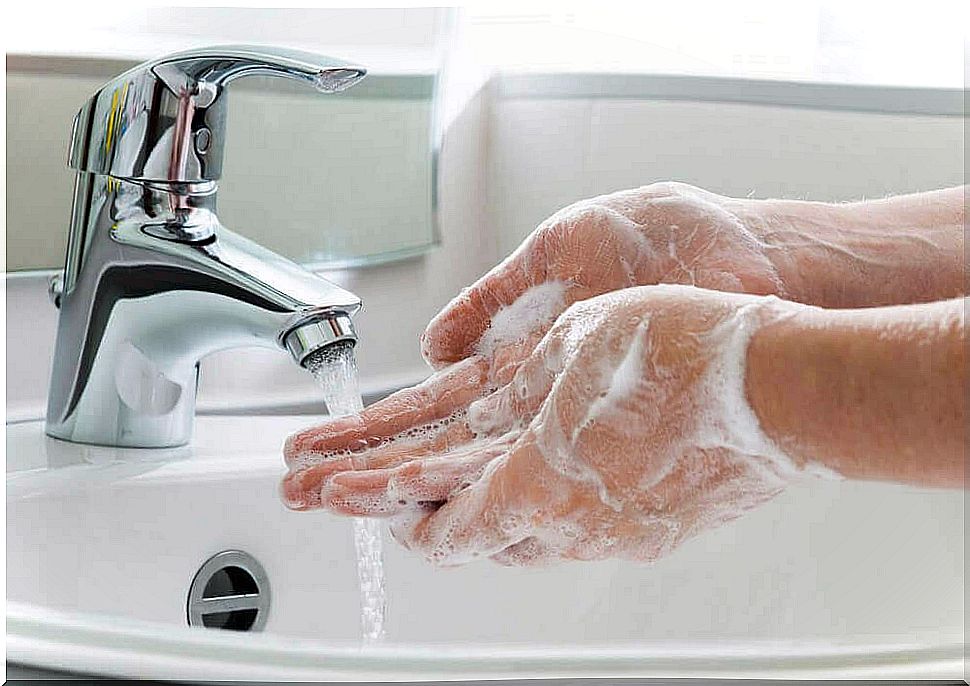 wash hands with soap